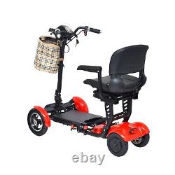 Scooter électrique compact avec siège large et vitesse réglable de couleur rouge