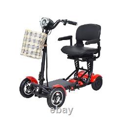 Scooter électrique compact avec siège large et vitesse réglable de couleur rouge