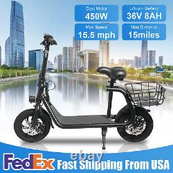 Scooter électrique de sport avec siège, moped électrique pour adulte, pour les trajets domicile-travail aux États-Unis.