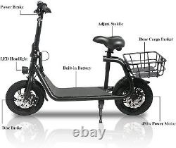 Scooter électrique de sport avec siège, vélo pliable pour adultes Ebike noir NOUVEAU