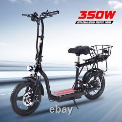 Scooter électrique pliable 350W pour adulte, conduite rapide et portable, avec siège