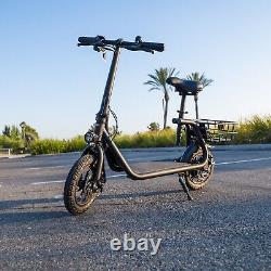 Scooter électrique pliable avec siège 450W pour adulte, vélo électrique de 12 pouces pour les trajets domicile-travail
