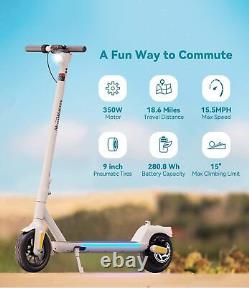 Scooter électrique pliable portable de 350W avec moteur, 18 miles pour les trajets quotidiens