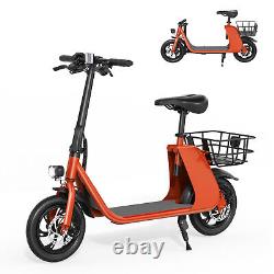 Scooter électrique pliable pour adultes avec siège 450W E-Scooter de navetteur rouge