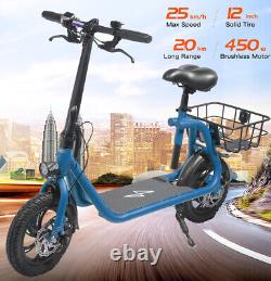 Scooter électrique pliable rechargeable de 450W avec 12 pneus pour adulte, sûr pour les déplacements urbains aux États-Unis.