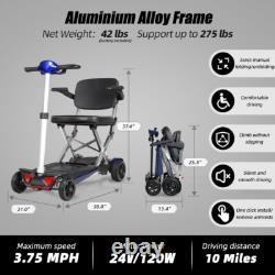 Scooter électrique portable à 4 roues léger, scooter de mobilité pliable manuel