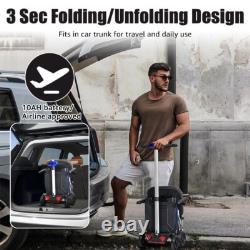 Scooter électrique portable à 4 roues léger, scooter de mobilité pliable manuel