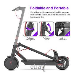 Scooter électrique pour adulte avec pneu en caoutchouc, portable, 8,5 pouces 350W jusqu'à 15,8 miles, noir