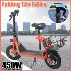 Scooter électrique pour adultes avec siège - Scooters portables pour adultes 15.5MPH 450W moteur