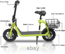 Scooter électrique pour adultes avec siège, trottinettes portables pour adultes 15,5 km/h Léger