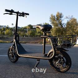 Scooter électrique sportif pour adulte de 450W avec siège, e-moto électrique, e-scooter.