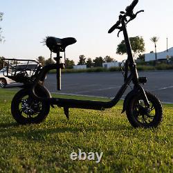 Scooter électrique sportif pour adulte de 450W avec siège, e-moto électrique, e-scooter.