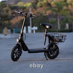 Scooter électrique sportif pour adulte de 450W avec siège, e-moto électrique, e-scooter.