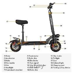 Trottinette Électrique 2000 24-34 Miles Longue Portée Pliable E-Trottinette Adulte Commutateur Urbain