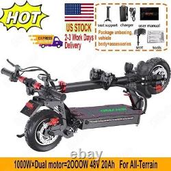 Trottinette Électrique Adulte Pliable E-Scooter 2000 Moteur Double Tout Terrain Étanche US