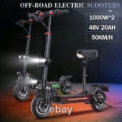 Trottinette Électrique Adulte Pliable E-Scooter 2000 Moteur Double Tout Terrain Étanche US