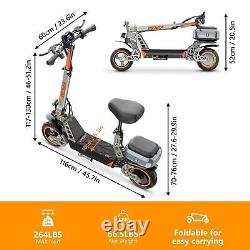 Trottinette Électrique Adultes Pliable avec Siège, Panier, e-scooter 900W Pic