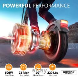 Trottinette Électrique Pliable 10'' Fordable 600W 23Mph 42KM Portable pour le Trajet