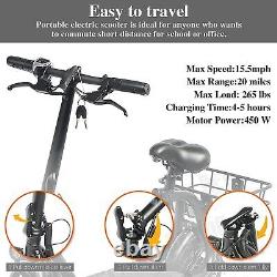 Trottinette Électrique Pliable 450W 15MPH 450W Commuter Urbain Adulte avec Siège