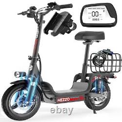 Trottinette Électrique Robuste avec Siège pour Adultes, Capacité de 500 lbs, Moteur de 720W