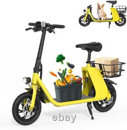 Trottinette Électrique avec Siège pour Adultes 12,5 20 Miles Pliable Commuter E-scooter