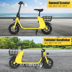 Trottinette Électrique avec Siège pour Adultes 12,5 20 Miles Pliable Commuter E-scooter