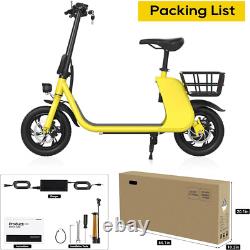 Trottinette Électrique avec Siège pour Adultes 12,5 20 Miles Pliable Commuter E-scooter
