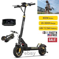 Trottinette Électrique pour Adulte 800W 48V 12.5AH 28MPH 10'' Tout Terrain Commuting EScooter