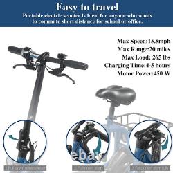 Trottinette Électrique pour Adultes avec Siège, Trottinettes Portables pour Adultes 15,5 MPH Double 450W
