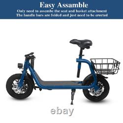 Trottinette Électrique pour Adultes avec Siège, Trottinettes Portables pour Adultes 15,5 MPH Double 450W