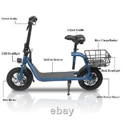 Trottinette Électrique pour Adultes avec Siège, Trottinettes Portables pour Adultes 15,5 MPH Double 450W