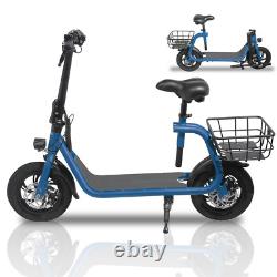 Trottinette Électrique pour Adultes avec Siège, Trottinettes Portables pour Adultes 15,5 MPH Double 450W