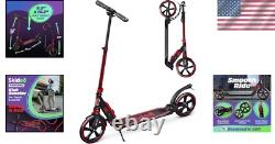 Trottinette Portable à Hauteur Ajustable avec Grandes Roues de 9 Pouces Idée Cadeau Parfaite