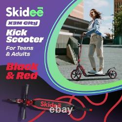 Trottinette Portable à Hauteur Ajustable avec Grandes Roues de 9 Pouces Idée Cadeau Parfaite