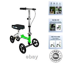 Trottinette de genou compacte GO idéale pour une utilisation intérieure et extérieure, vert clair et blanc