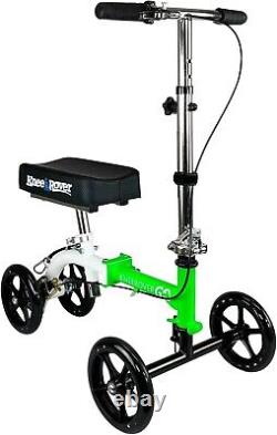 Trottinette de genou compacte GO idéale pour une utilisation intérieure et extérieure, vert clair et blanc