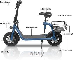 Trottinette électrique SEHOMY pour adultes avec siège, scooters portables pour adultes 15,5 MPH