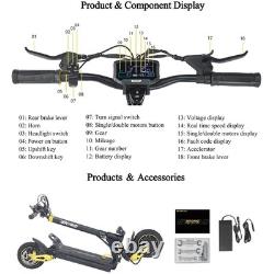 Trottinette électrique à double moteur pour adultes, longue portée, vitesse rapide, e-trottinettes pour le trajet urbain
