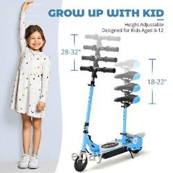 Trottinette électrique pliable Maxtra Blue pour enfants, portable pour les déplacements avec siège amovible US