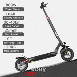 Trottinette électrique pour adulte 800W E-Scooter 25MPH 10'' Pneu tout-terrain Pliable pour trajet domicile-travail