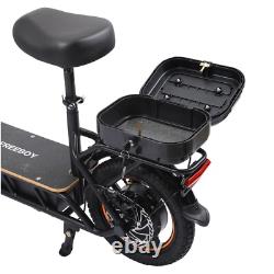 Trottinette électrique pour adulte extérieure pliable portable avec siège et panier de shopping