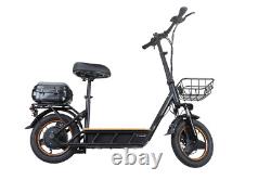 Trottinette électrique pour adulte extérieure pliable portable avec siège et panier de shopping
