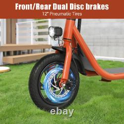 Trottinette électrique pour adultes pliable avec siège 450W trottinette de commuter rouge