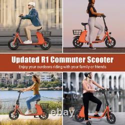 Trottinette électrique pour adultes pliable avec siège 450W trottinette de commuter rouge