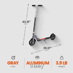 Trottinette en alliage d'acier avec roues de 180 mm, portable, pliable, pour les trajets et les loisirs
