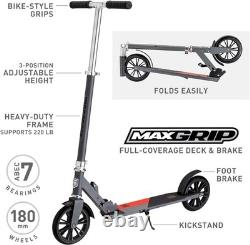Trottinette en alliage d'acier avec roues de 180 mm, portable, pliable, pour les trajets et les loisirs