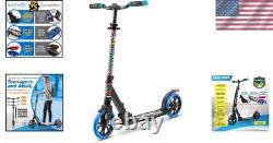Trottinette en alliage roues de 8 pouces T-bar réglable pliable portable pour enfants et adolescents