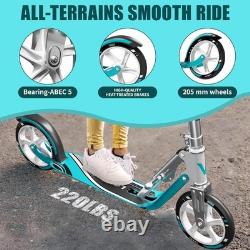 Trottinette en aluminium pliable légère tout-terrain pour enfants et adultes 220 lbs