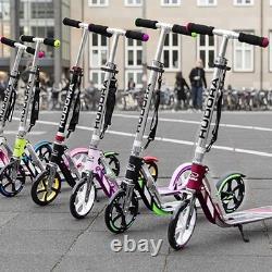 Trottinette pliable à hauteur réglable pour enfants, bleue, grandes roues de 8 pouces