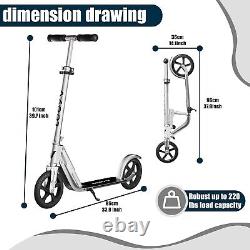 Trottinette pliable à hauteur réglable pour enfants de 6 à 12 ans et adultes, tout-terrain.